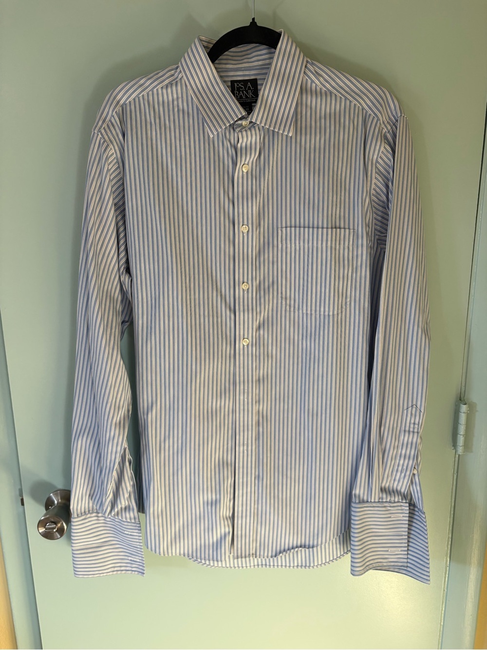 Jos. A. Bank Light Blue and White Striped Dress Shirt